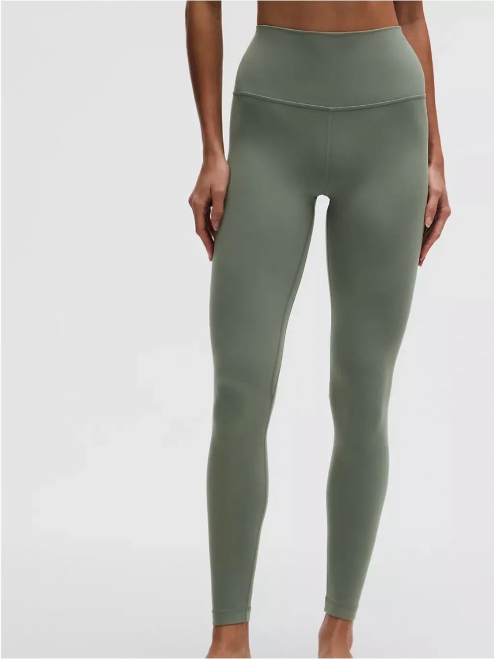 Lululemon High-Waist Olive Green Performance Leggings